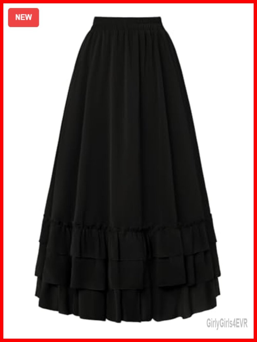 Renaissance Tiered Chiffon Maxi Skirt Womens Ruffle A-Line Long Flowy
